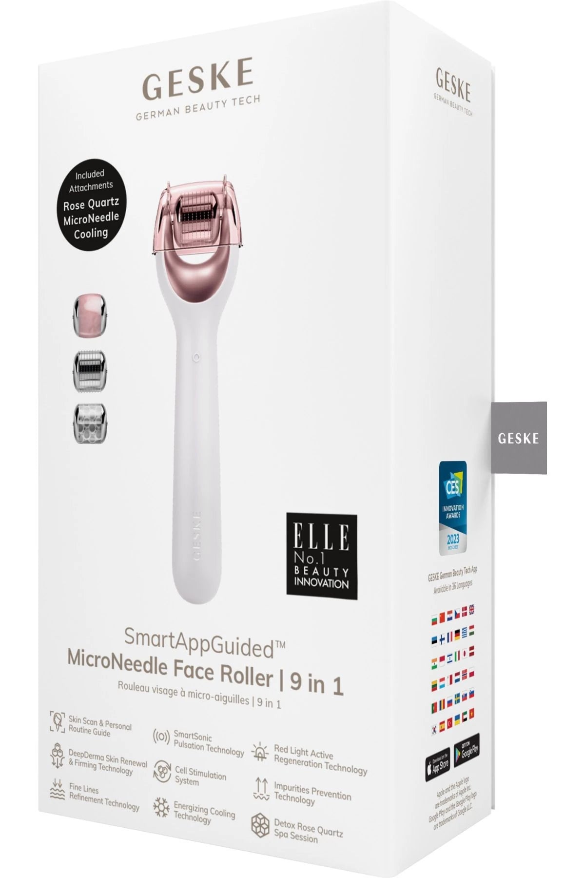 Geske-Mikro İğneli, Buz Başlığı, Pembe Kuvars Başlıklı Dermaroller Cihaz | Micro Needle Face Roller-Cilt Bakım Aletleri-6-milagron.live