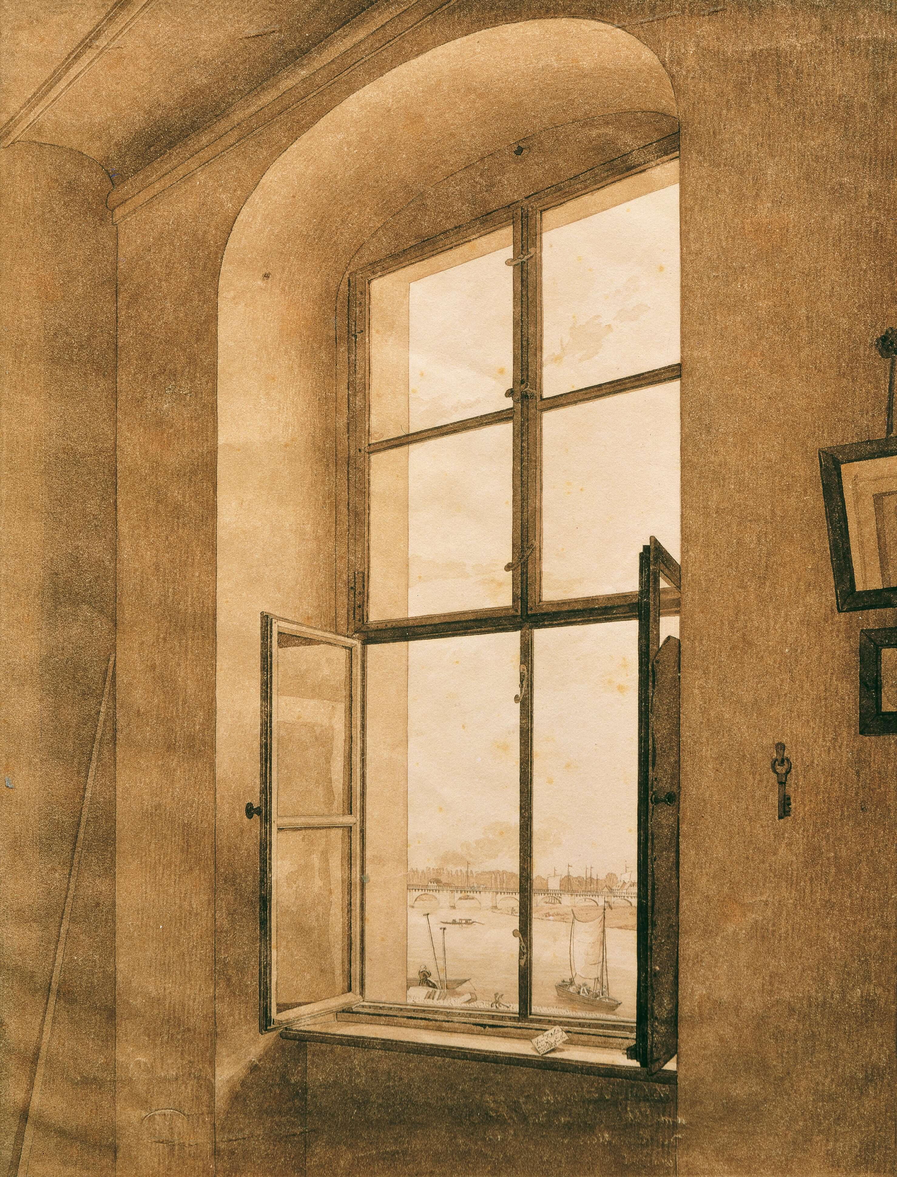 Caspar David Friedrich - Sanatçının Dresden’Deki Atölyesinden Elbe’Ye Bakış