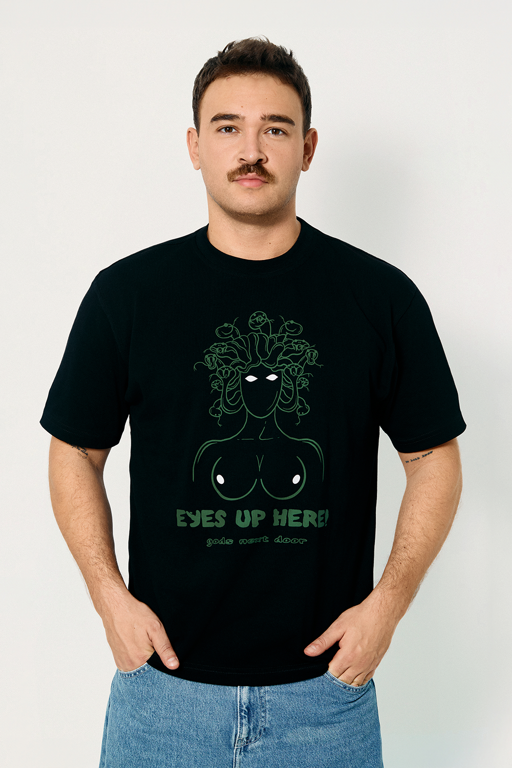 Gods Next Door-Eyes Up Here!-T-Shirts-3-milagron.live