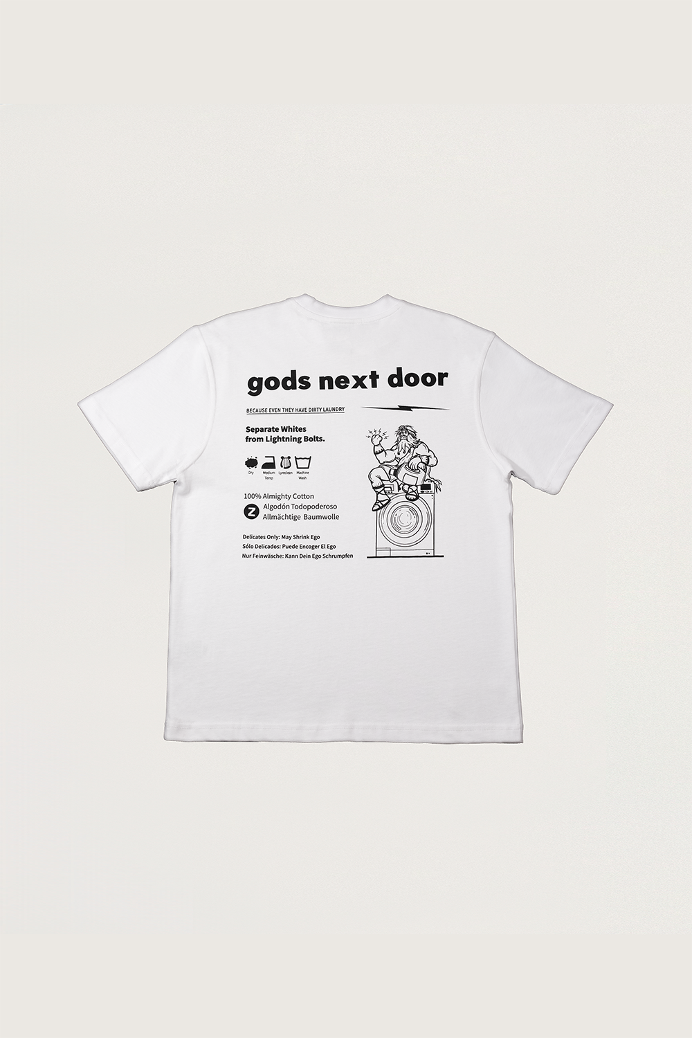 Gods Next Door-Zeus' Almighty Washing Guide-T-Shirts-2-milagron.live