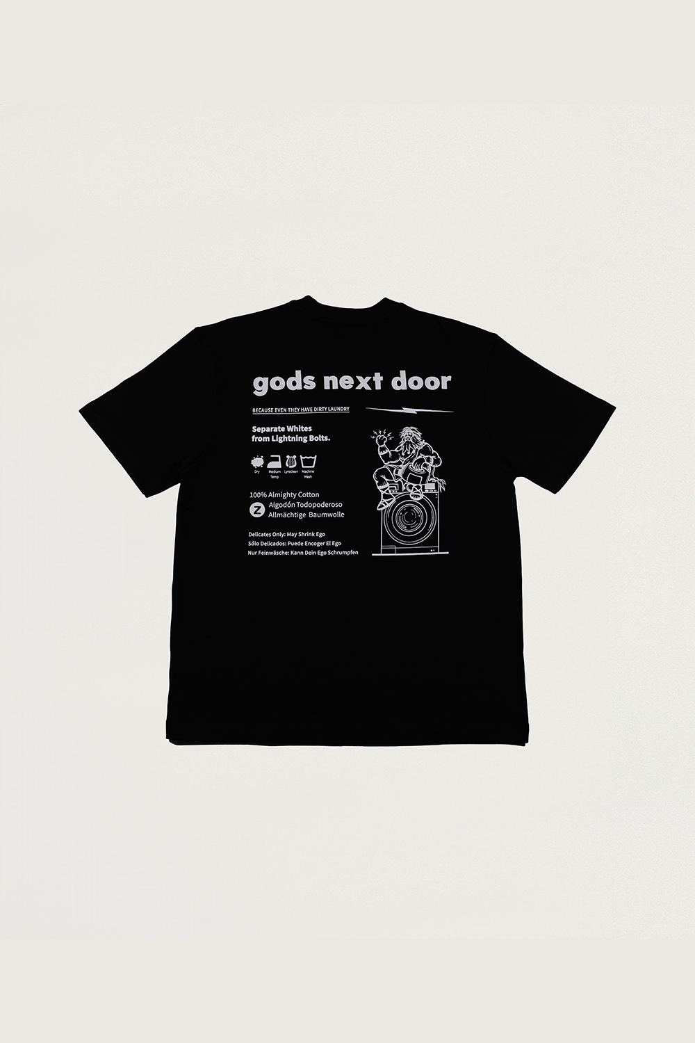 Gods Next Door-Zeus' Almighty Washing Guide-T-Shirts-2-milagron.live