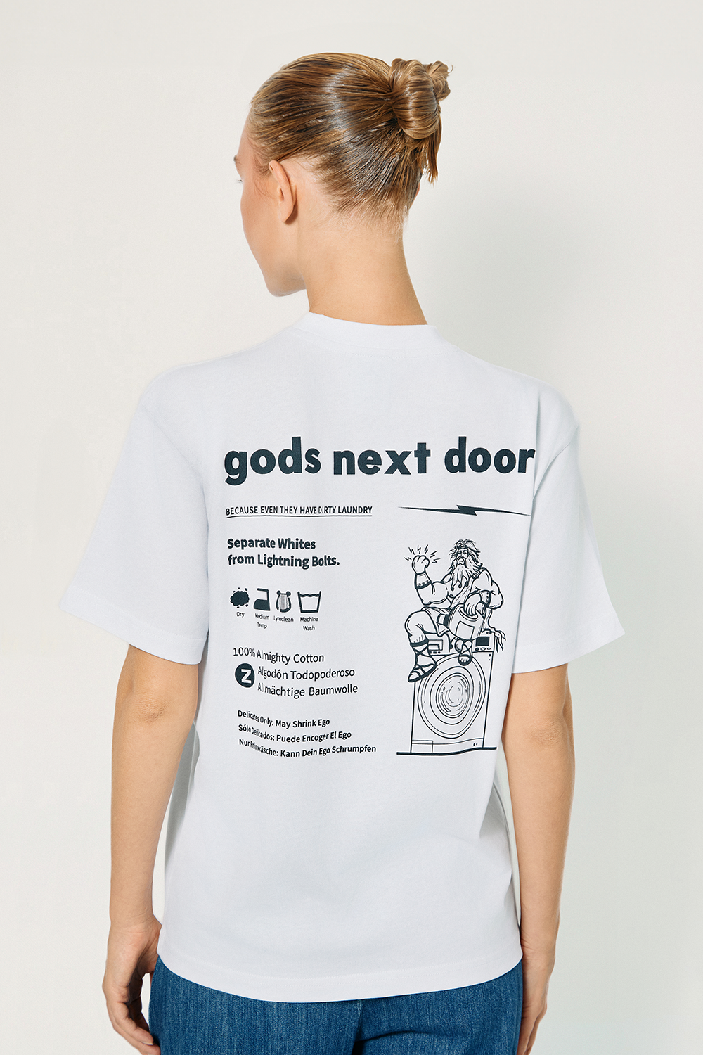 Gods Next Door-Zeus' Almighty Washing Guide-T-Shirts-5-milagron.live