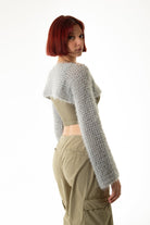 Handarte Los Angeles-Gri El Örgüsü Crop Top-Crop Top-4-milagron.live