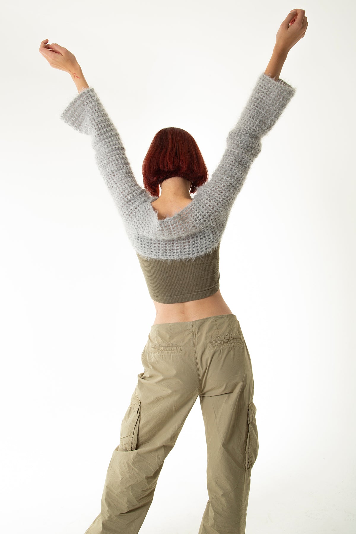 Handarte Los Angeles-Gri El Örgüsü Crop Top-Crop Top-5-milagron.live
