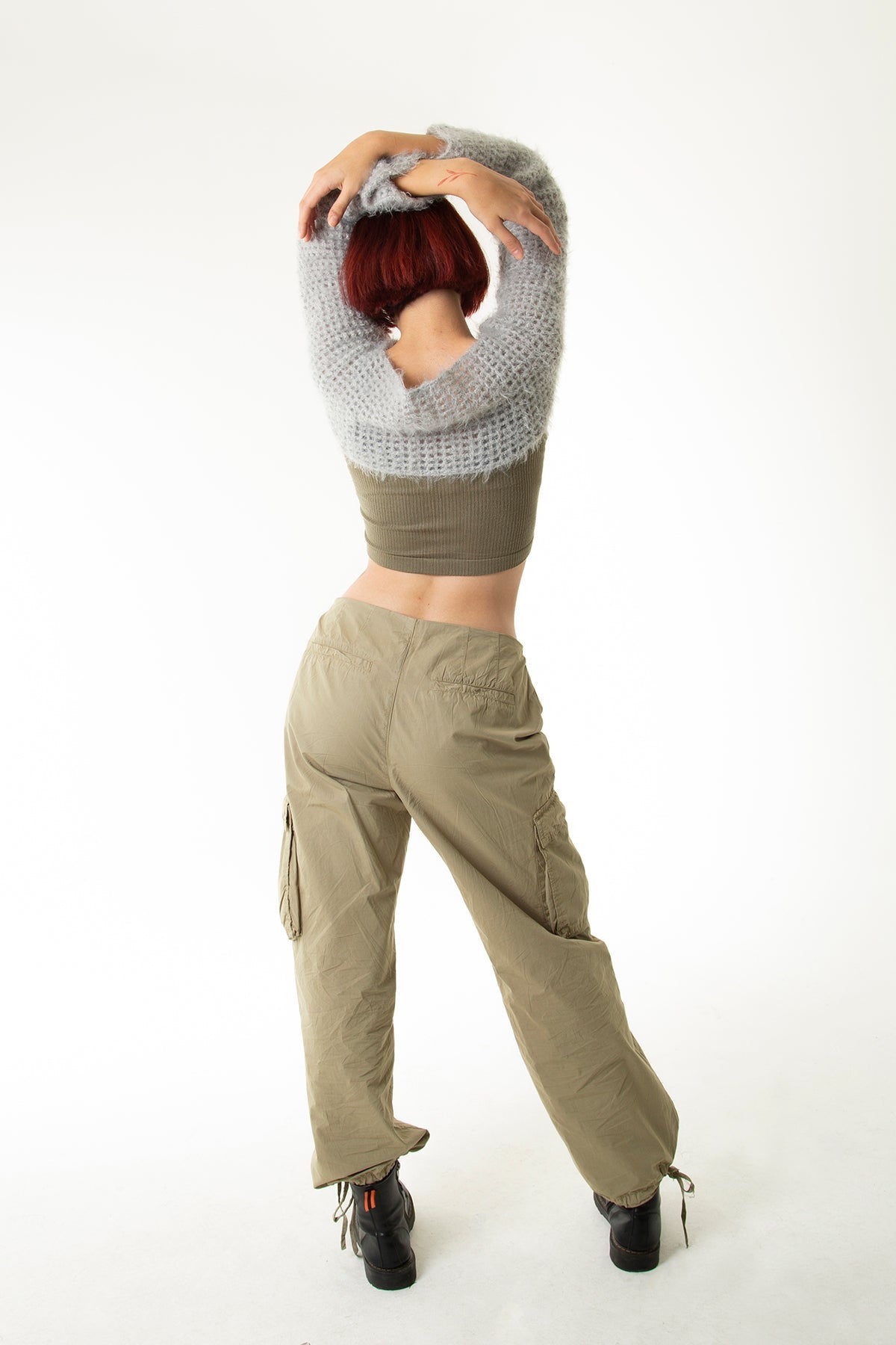 Handarte Los Angeles-Gri El Örgüsü Crop Top-Crop Top-6-milagron.live