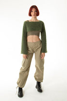 Handarte Los Angeles-Haki El Örgüsü Crop Top-Crop Top-1-milagron.live