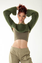 Handarte Los Angeles-Haki El Örgüsü Crop Top-Crop Top-6-milagron.live