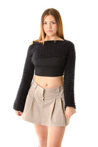 Handarte Los Angeles-Siyah El örgüsü Crop Top-Crop Top-1-milagron.live