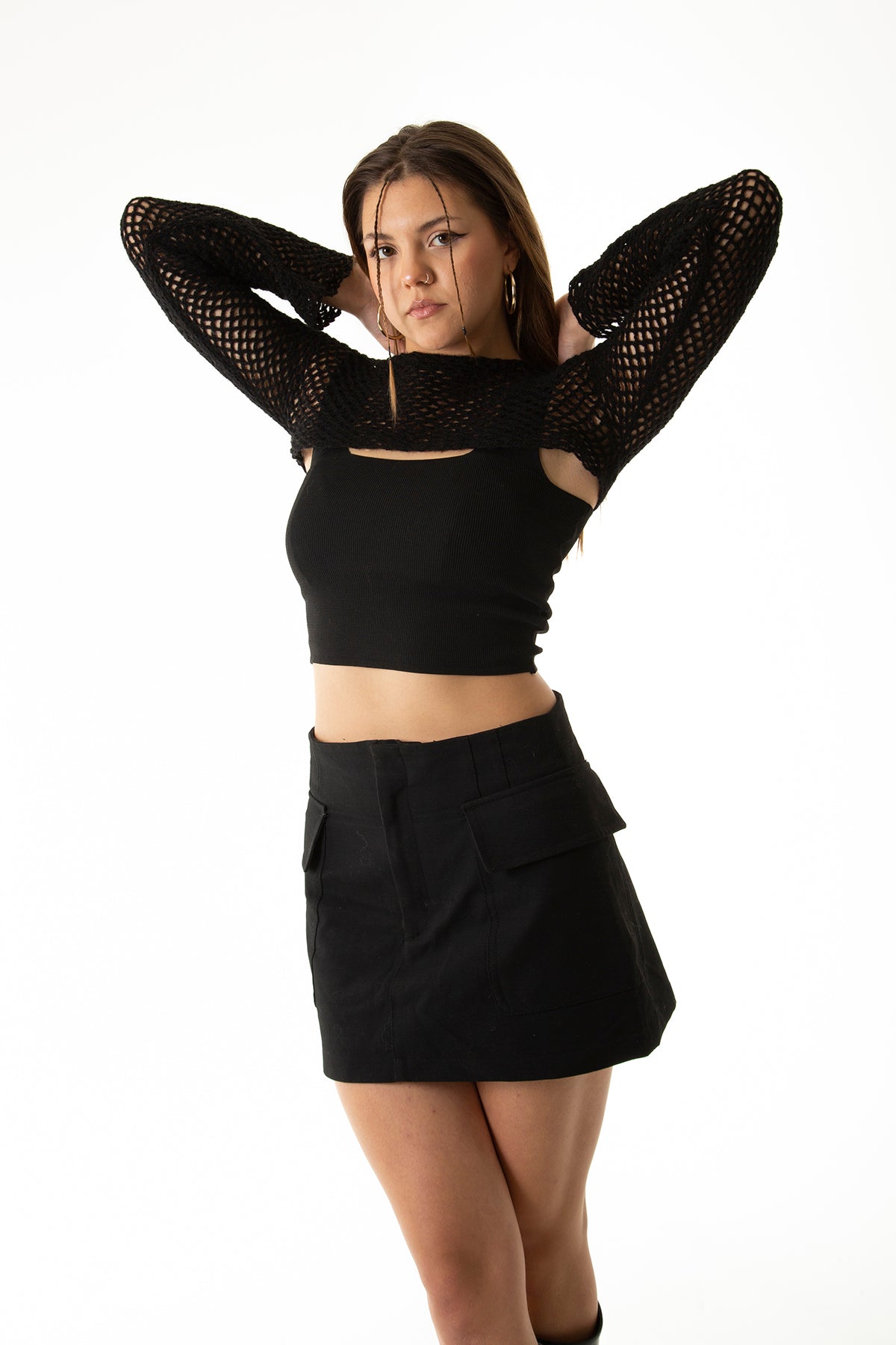 Handarte Los Angeles-Siyah File El örgüsü Crop Top-Crop Top-7-milagron.live