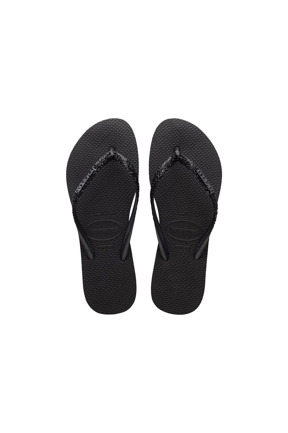 Havaianas-Slim Glitter II Black-Sandalet & Terlik-3-milagron.live