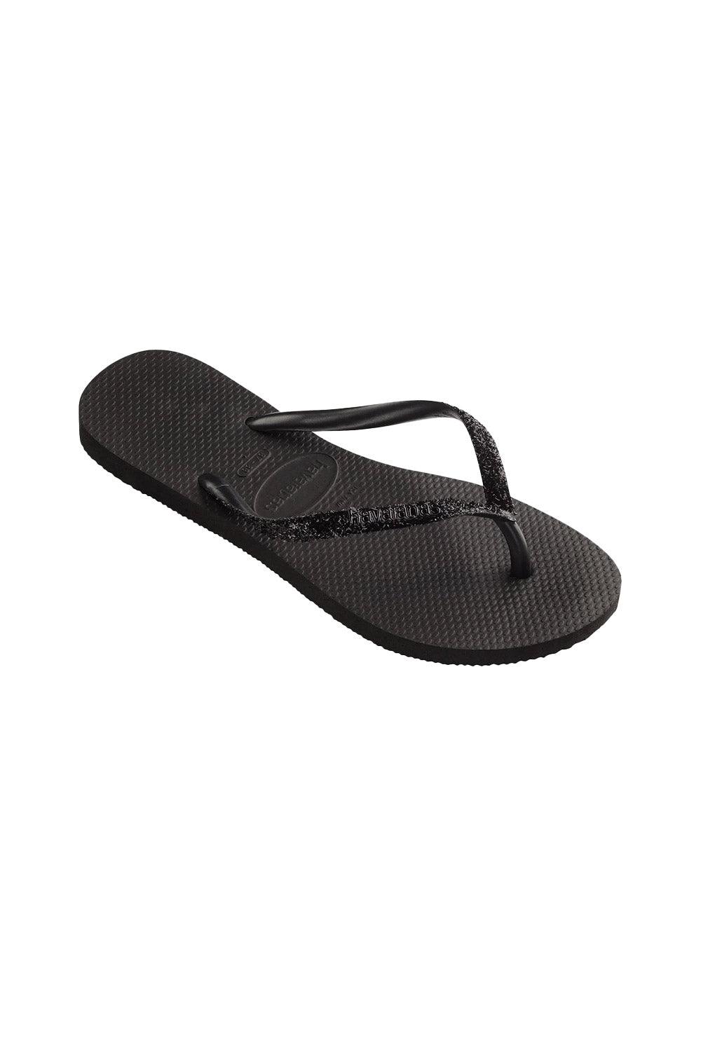 Havaianas-Slim Glitter II Black-Sandalet & Terlik-4-milagron.live