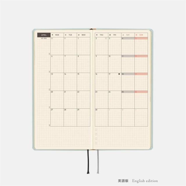 Hobonichi Techo Weeks English Slim Schedule Book - Moomin : 2026 Monday Start Mint
