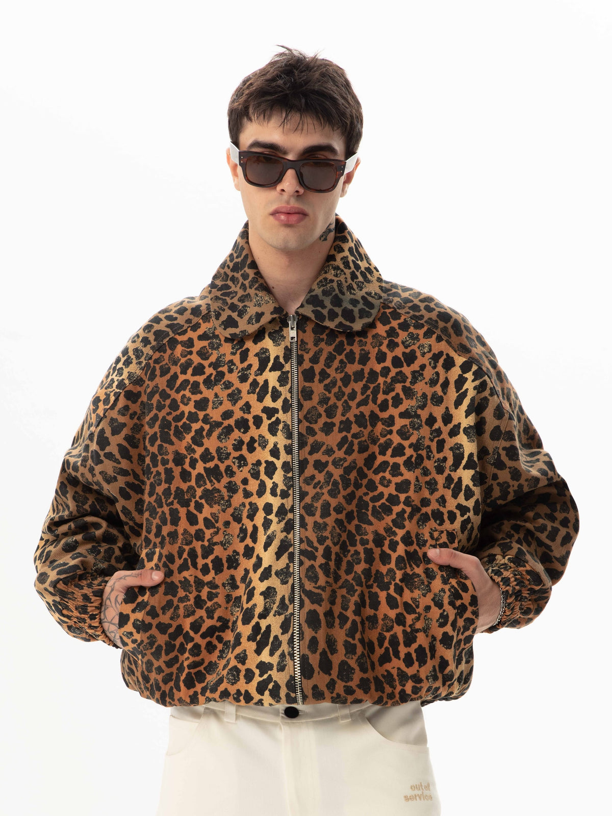 Leopar Desen Gabardin Mont