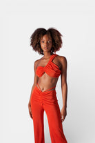 Holly Lolly-Beatrice Omuz Detaylı Crop Bluz – Turuncu-Bluz-2-milagron.live