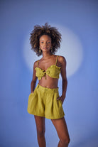 Crop Model Bağlamalı Playa Büstiyer Yeşil