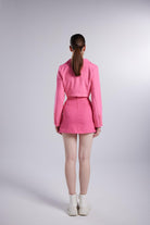Holly Lolly-Vatkalı Atlas Kumaş Crop Model Panky Ceket Pembe-Ceket-6-milagron.live