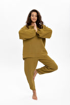 Husufi-Yeşil Bürümcüklü Sweatshirt-Sweatshirts & Hoodies-4-milagron.live
