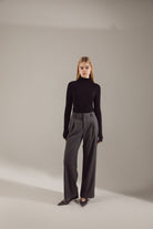 Basic Black Cotton-Viscose Turtleneck