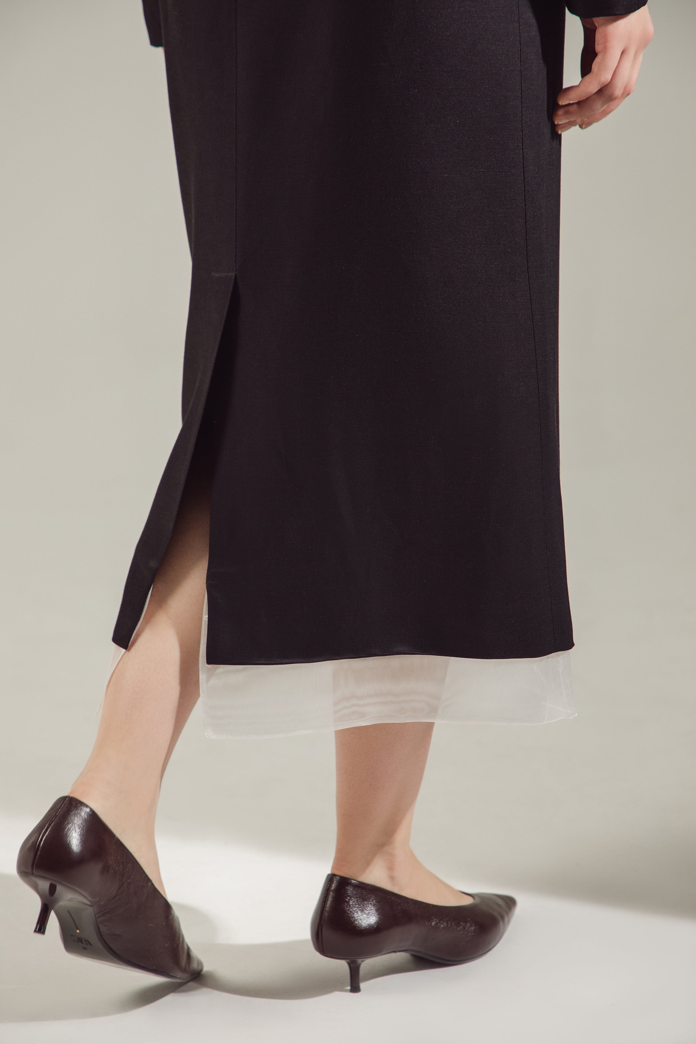 Deep Black Peplum Suit - Jacket & Skirt