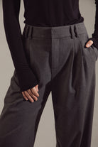 "Noble Gray" Thick Cotton-Polyester Trousers