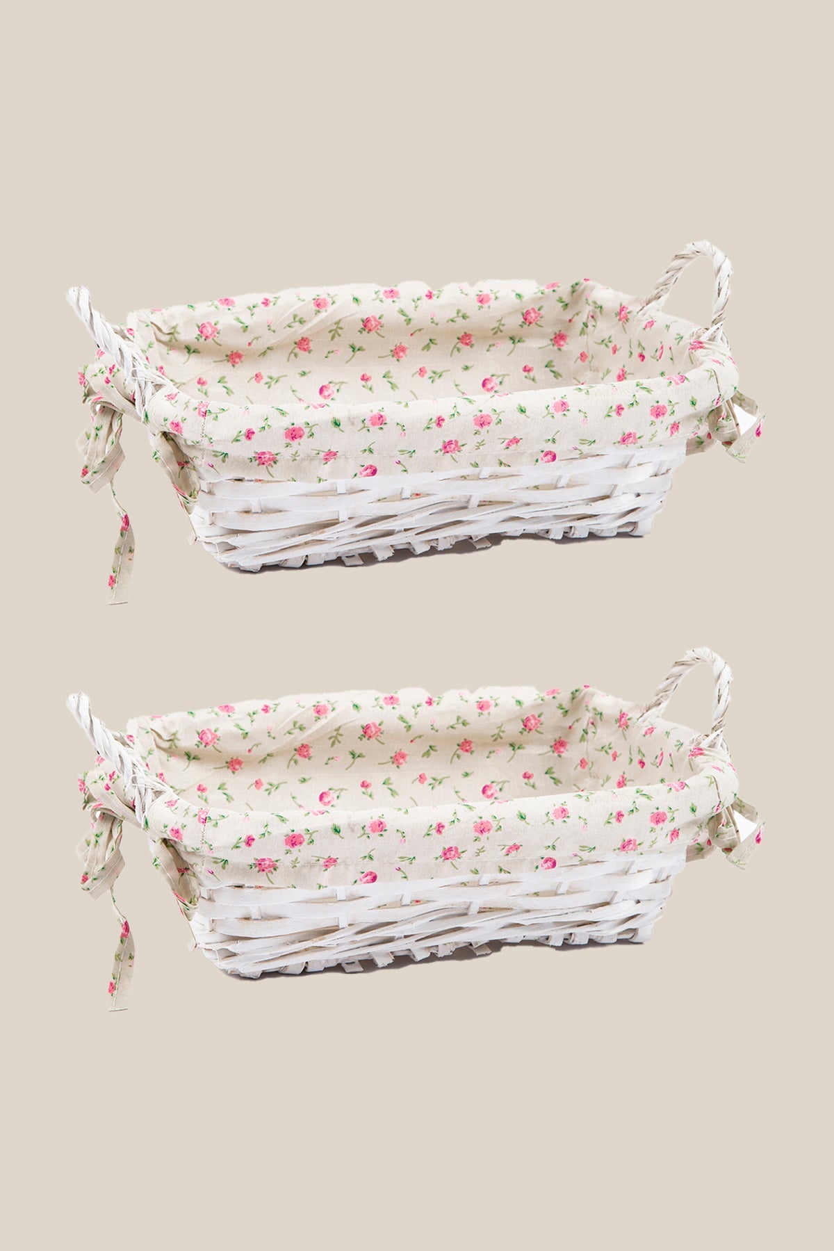 İRYA-2'Li Hasır Sepet Beyaz 18X29X13 Cm-Sepet-2-milagron.live