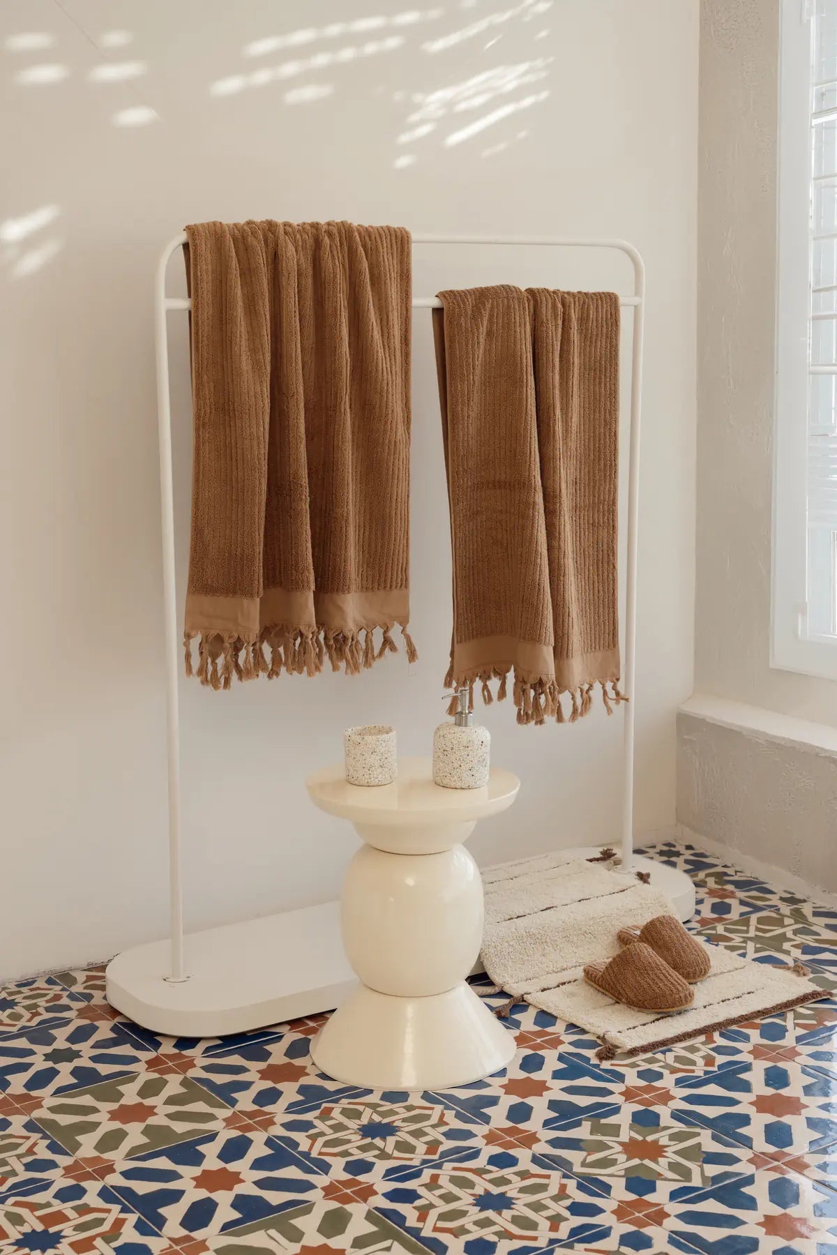 Ege %100 Pamuk Unisex Kalın Tabanlı Havlu Terlik Warm Clay