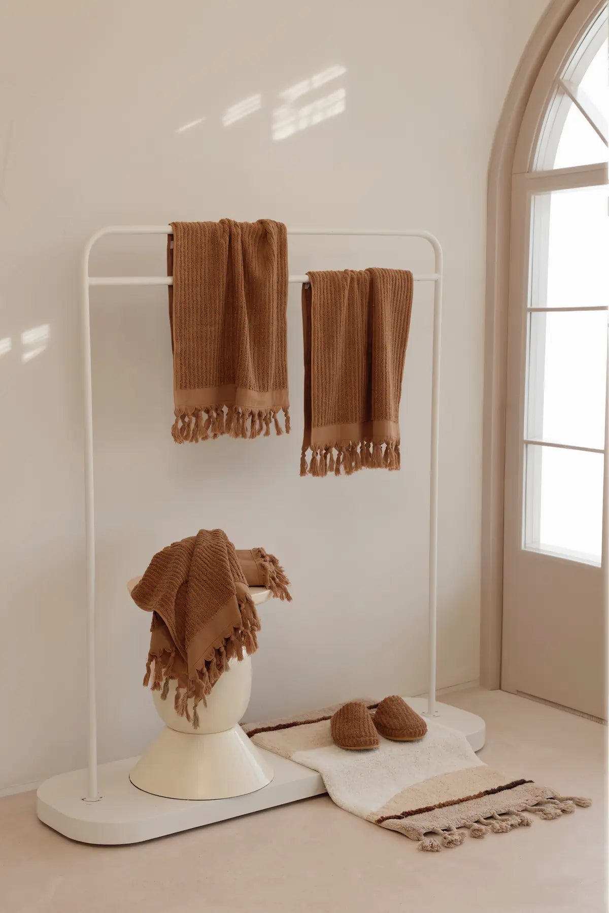 Ege %100 Pamuk Unisex Kalın Tabanlı Havlu Terlik Warm Clay
