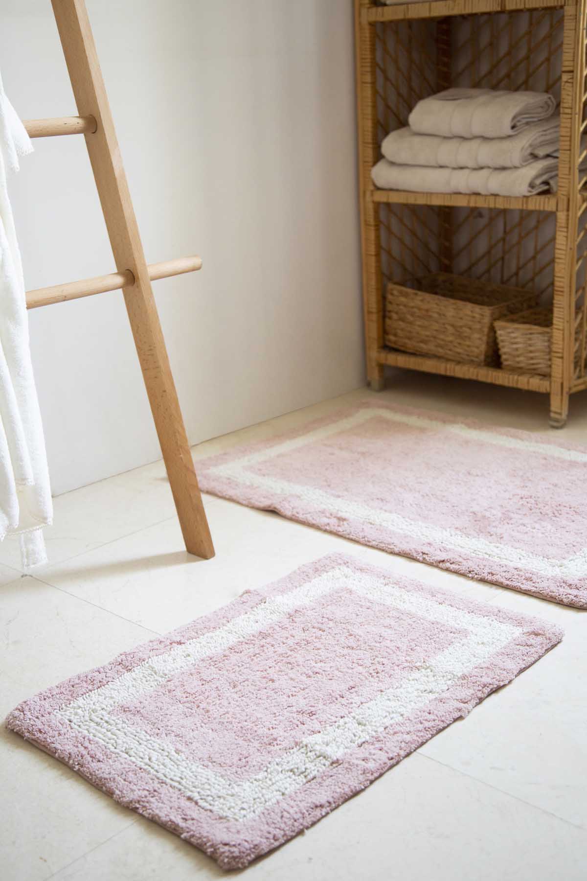 İRYA-Liberte 2’Li Takım Banyo Paspası %100 Pamuk 40X60 + 60X90 Pembe-Paspas-3-milagron.live