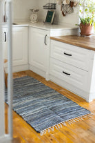 İRYA-Striped Denim Kilim Ekru/İNdigo 80X150-Kilim-1-milagron.live