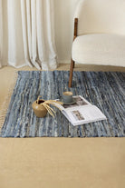 İRYA-Striped Denim Kilim Ekru/İNdigo 80X150-Kilim-3-milagron.live