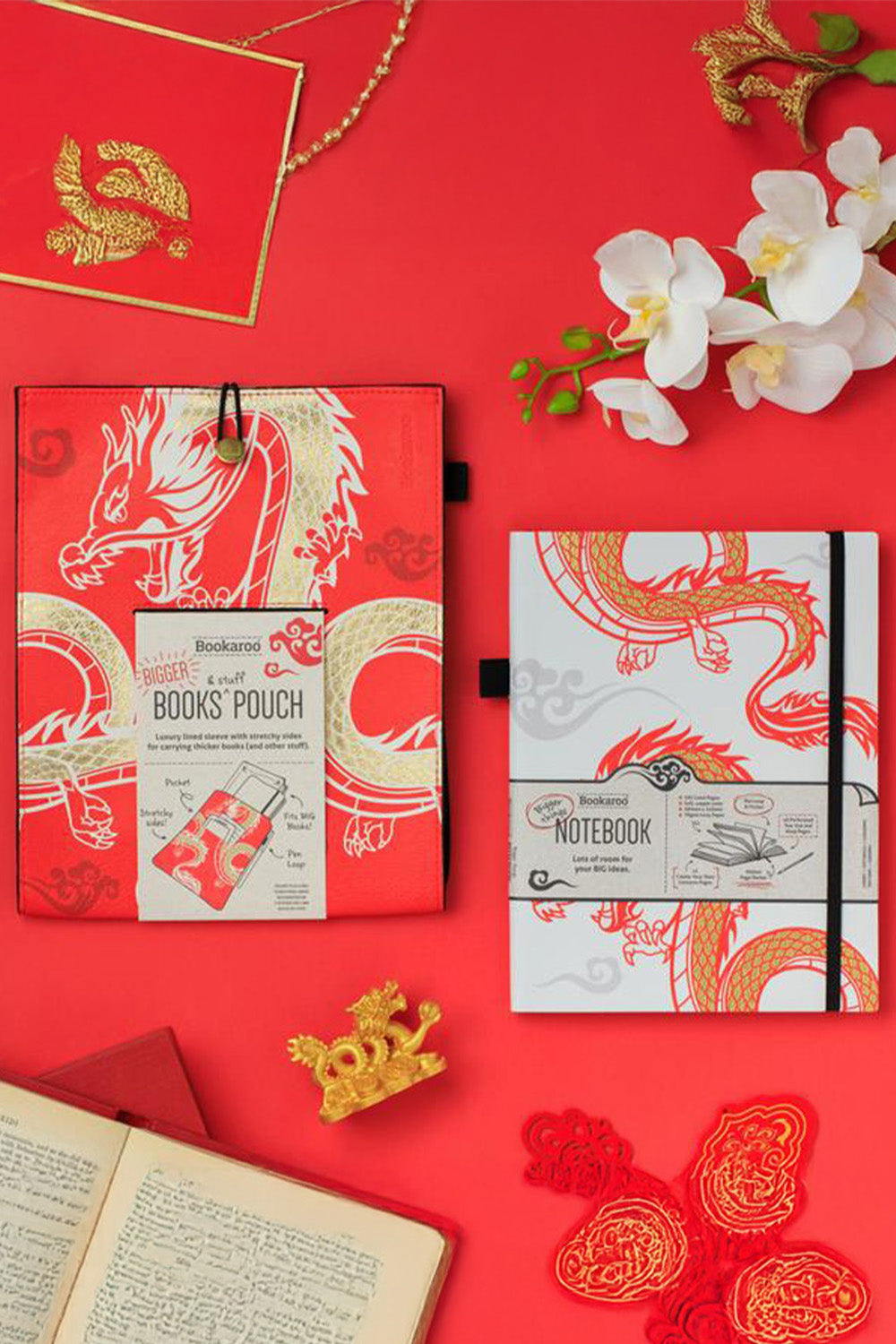 If-Bookaroo Books & Stuff Pouch Kitap&Defter Kılıfı Warrior Dragon-Defter-1-milagron.live