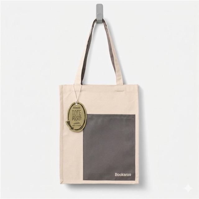 If Bookaroo Tote Çanta Koyu Gri Krem 38033