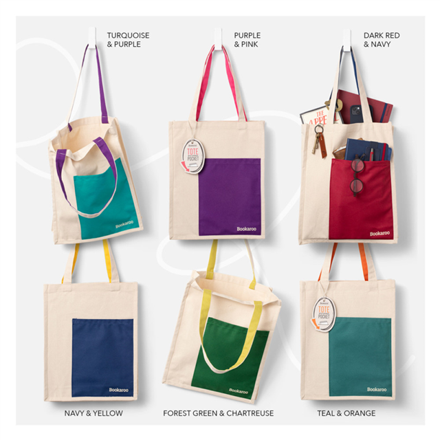 If Bookaroo Tote Çanta Koyu Kırmızı Gece Mavisi 38046