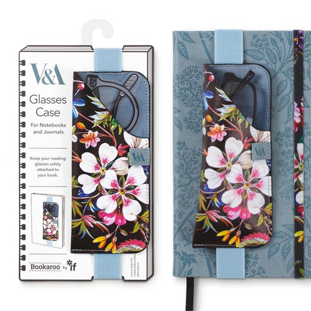 If-If Bookaroo Glasses Case Lastikli Gözlük Kılıfı Kilburn Black Floral-Kitap Ayracı-2-milagron.live