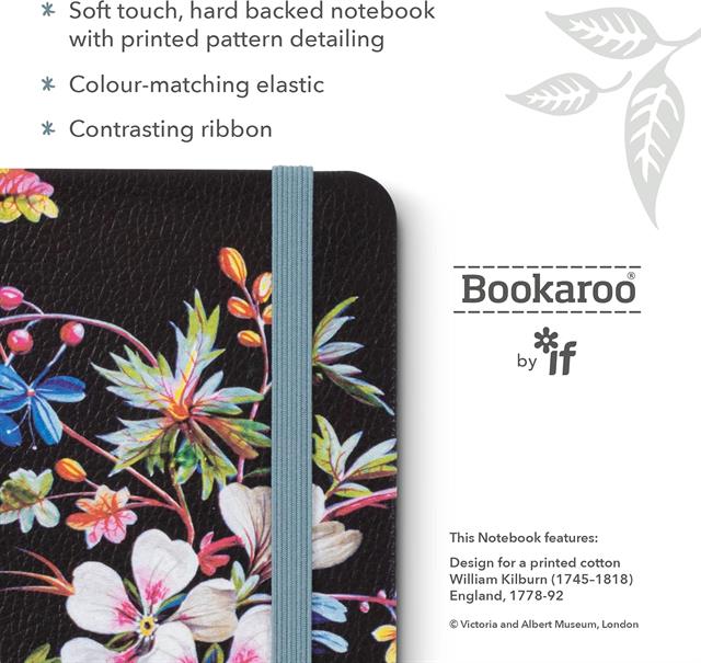 If-If Bookaroo Pocket (A6) Notebook Journal çizgili Defter Kilburn Black Floral-Defter-3-milagron.live