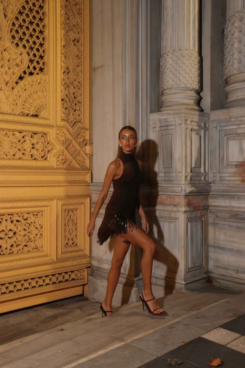 İladia-Ilaria Sequin Neck Detailed Dress-Elbise-1-milagron.live