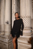 İladia-Ina Sequin Low-cut Back Mini Dress-Elbise-1-milagron.live