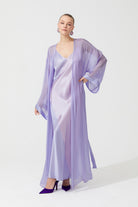 İpek Kıramer-Deco Silk Robe Lila Pink-Sabahlık-1-milagron.live