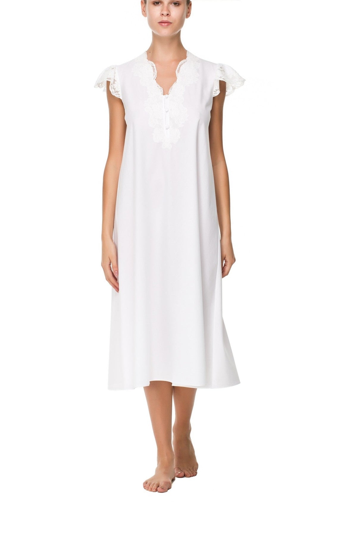 İpek Kıramer-Holy Cotton Chemise White-Gecelik-1-milagron.live