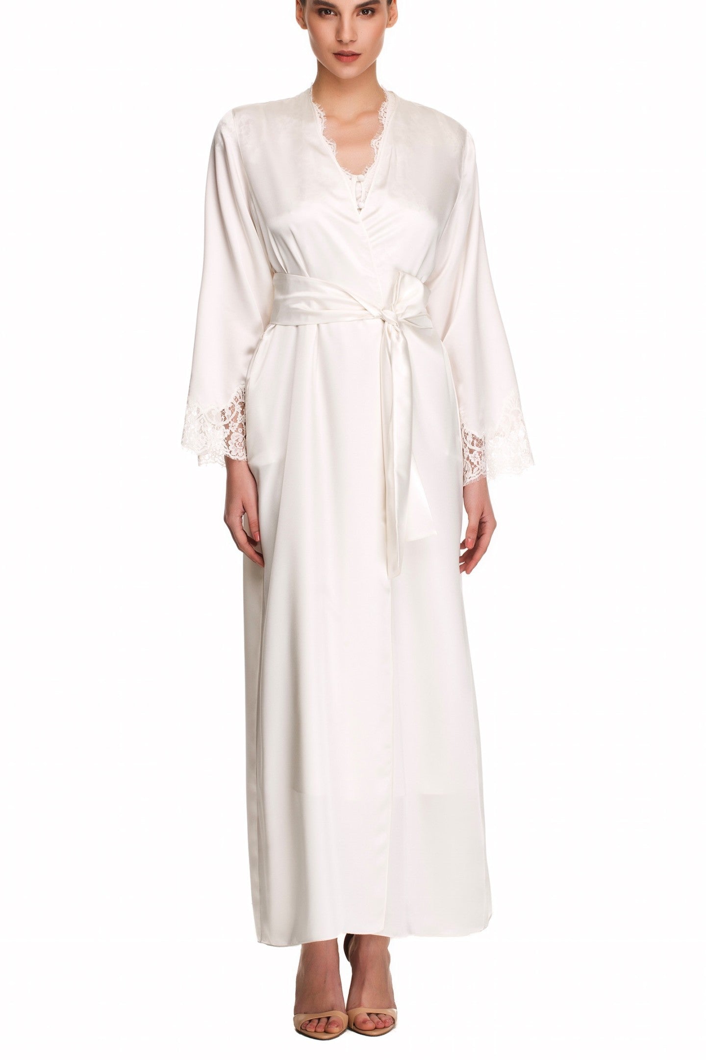 İpek Kıramer-Holy Silk Robe Ecru-Sabahlık-1-milagron.live