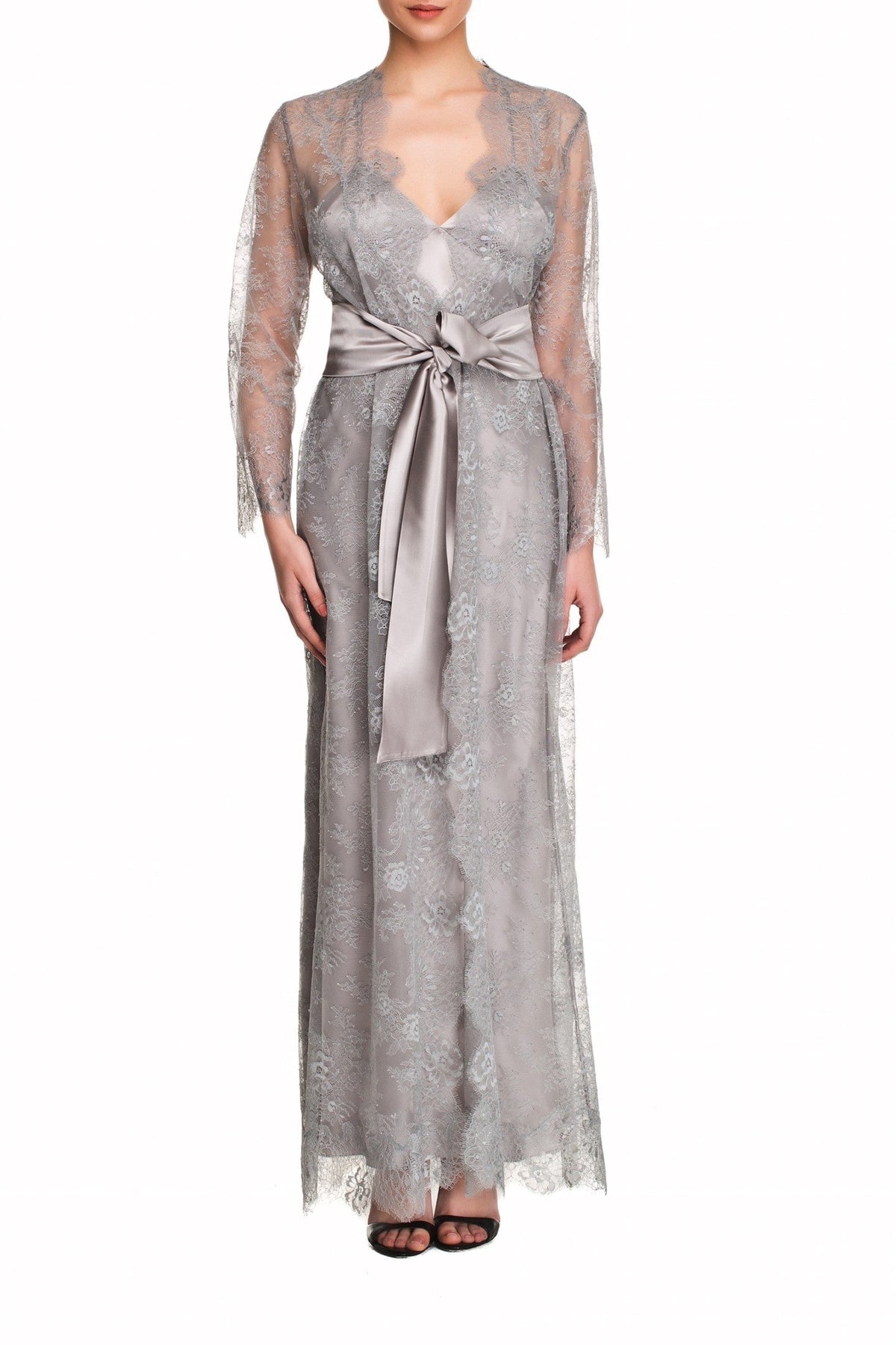 İpek Kıramer-Soprano Lace Robe Grey-Sabahlık-1-milagron.live
