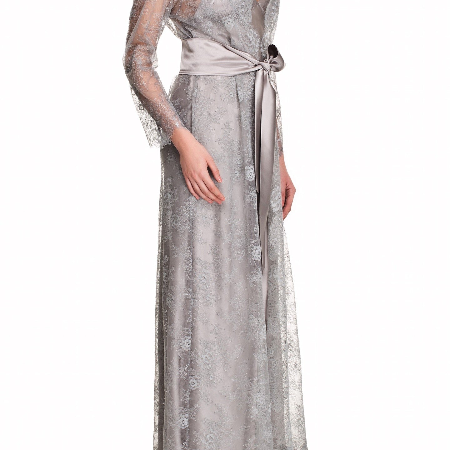 İpek Kıramer-Soprano Lace Robe Grey-Sabahlık-3-milagron.live