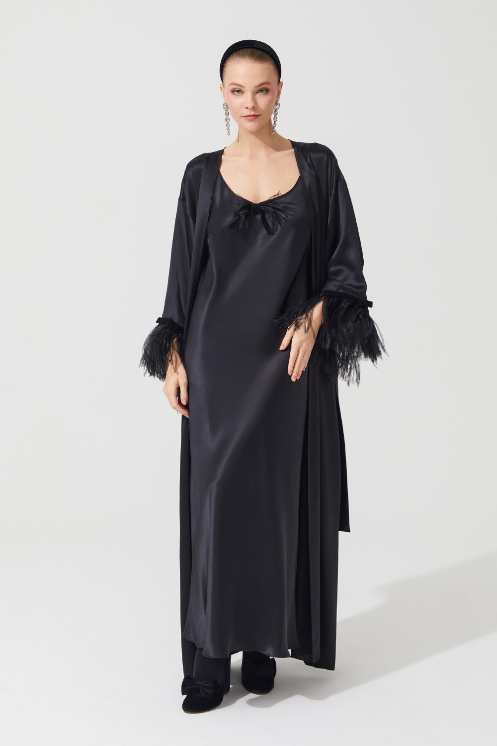 İpek Kıramer-The Moon Silk Robe Black-Elbise-2-milagron.live