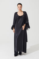 İpek Kıramer-The Moon Silk Robe Black-Elbise-2-milagron.live