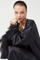 İpek Kıramer-The Moon Silk Robe Black-Elbise-5-milagron.live