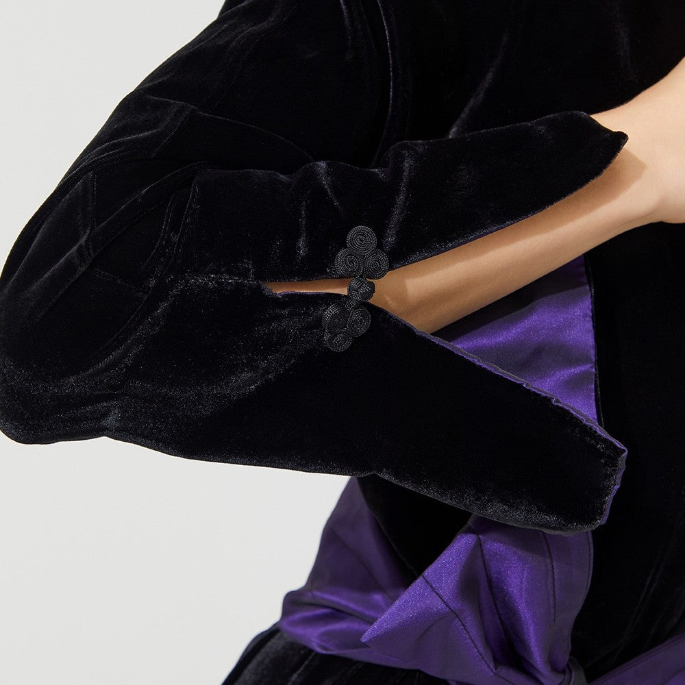 İpek Kıramer-Velvet Kimono Black-Kimono-3-milagron.live