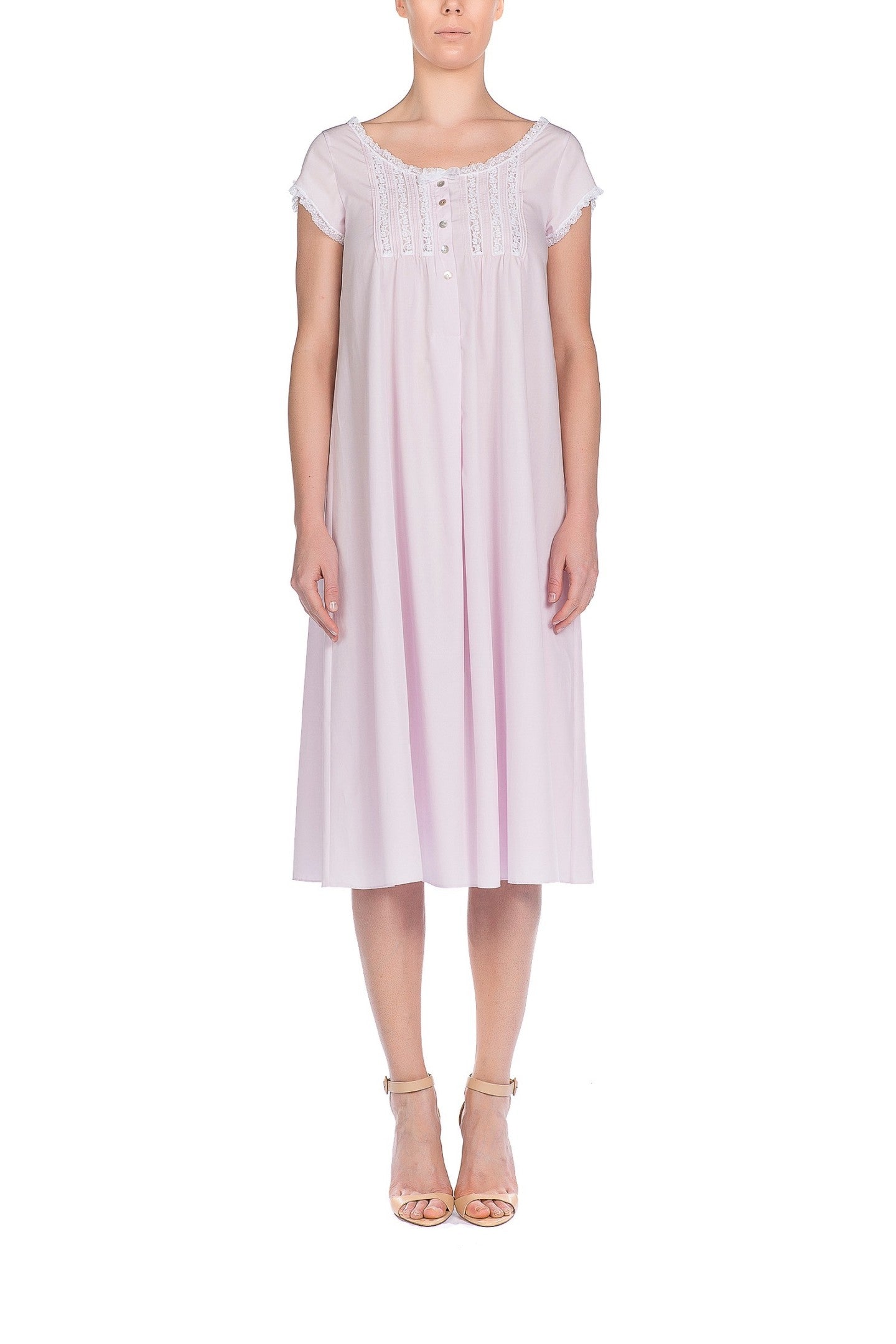 İpek Kıramer-Victorian Cotton Chemise Pink-Gecelik-1-milagron.live