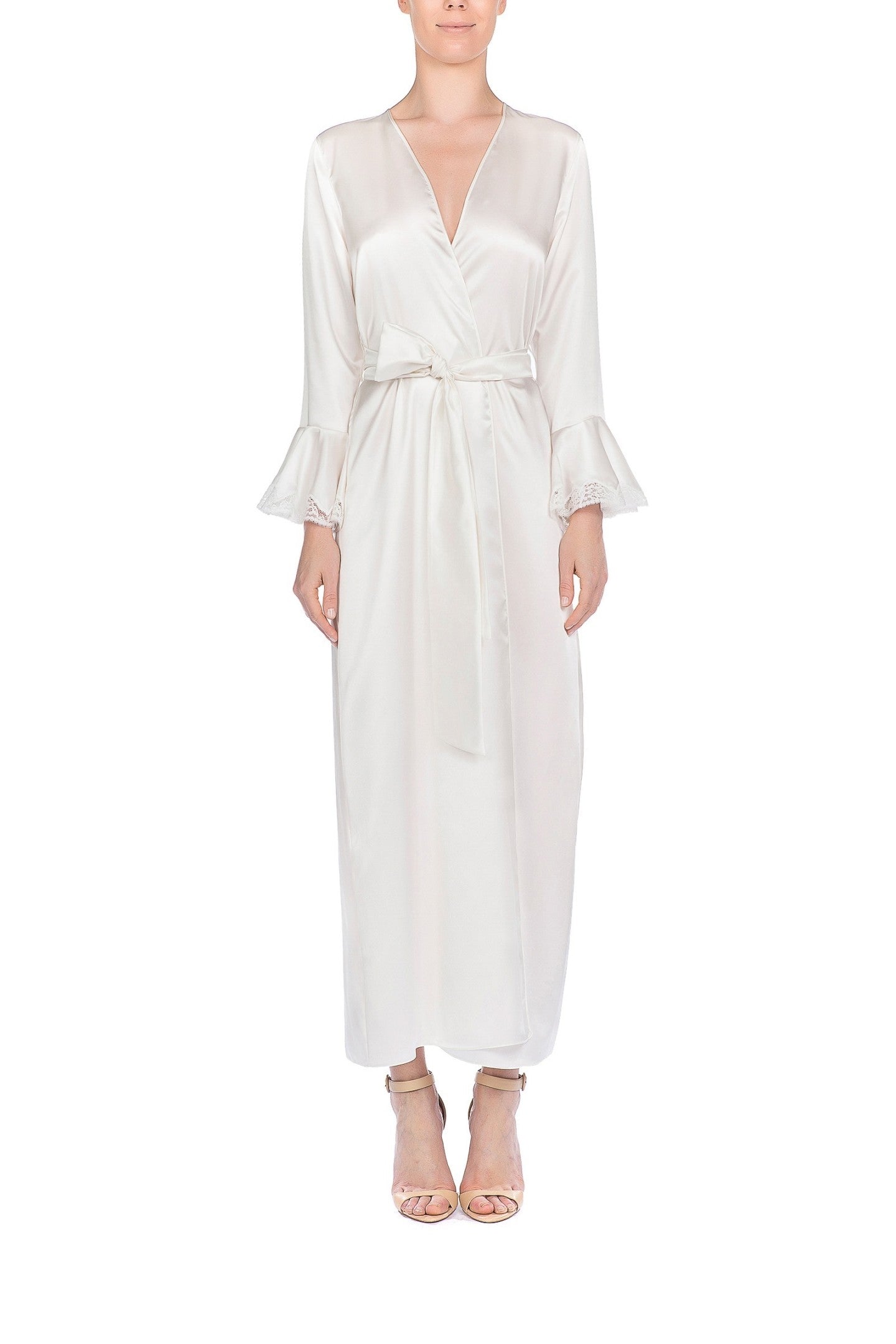 İpek Kıramer-Volan Silk Robe Ecru-Sabahlık-1-milagron.live