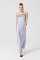 İpek Kıramer-Zen Silk Long Chemise Purple-Gecelik-1-milagron.live