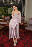 İpek Kıramer-Zen Silk Long Robe Pink-Sabahlık-1-milagron.live